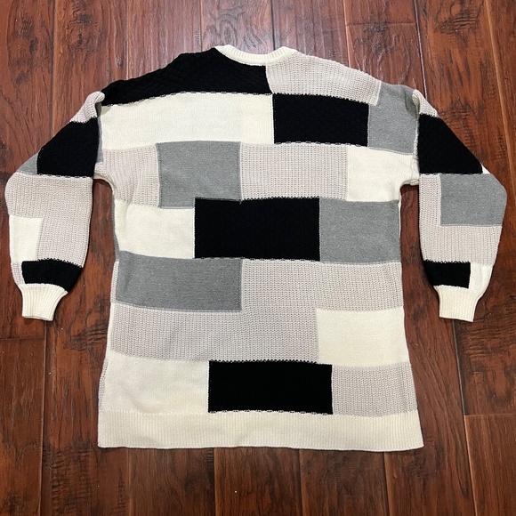 Show Me Your MuMu Ember Sweater Dress | Patchwork Knit Tunic M - Picture 6 of 9